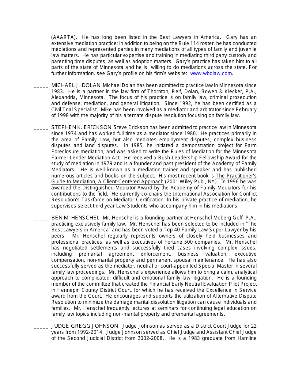 Form A17- Confidential Mediator Selection Form - Minnesota, Page 2