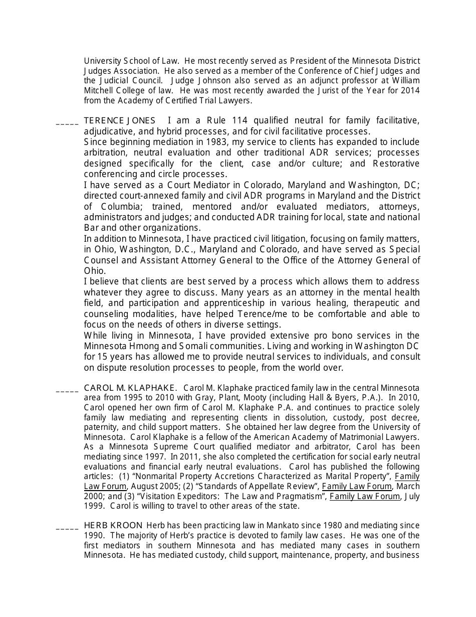 Form A17- Confidential Mediator Selection Form - Minnesota, Page 3