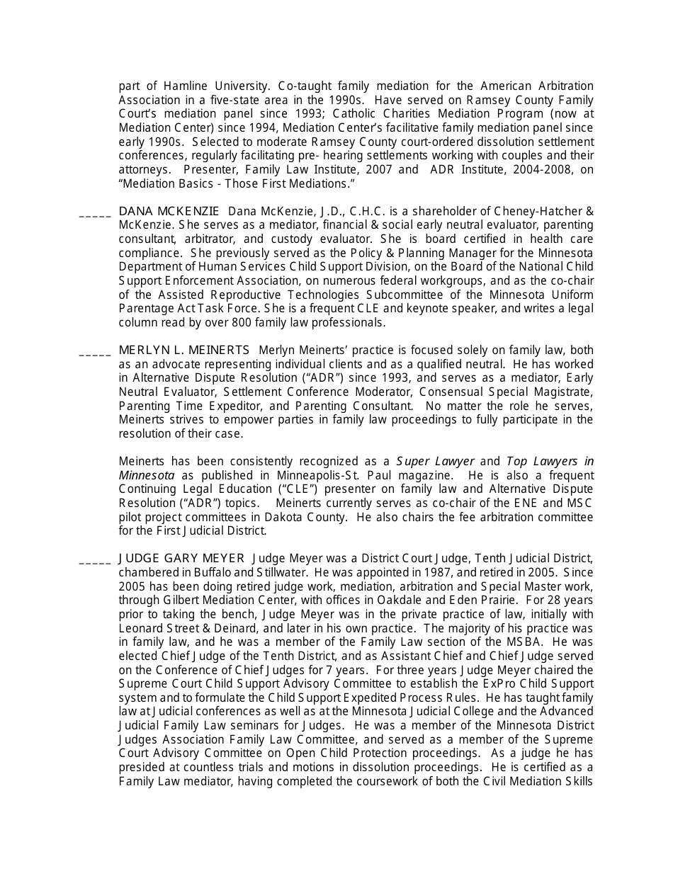 Form A17- Confidential Mediator Selection Form - Minnesota, Page 5