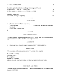 Form 128 Appellant&#039;s Formal Brief and Addendum - Minnesota, Page 2