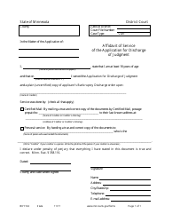 Document preview: Form BKY104 Affidavit of Service of the Application for Discharge of Judgment - Minnesota