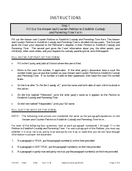 Form CHC201 Instructions - Response to Request to Establish Child Custody and Parenting Time - Minnesota, Page 3
