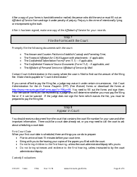 Form CHC201 Instructions - Response to Request to Establish Child Custody and Parenting Time - Minnesota, Page 8