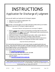 Instructions for Form BKY101 Application for Discharge of Judgment - Minnesota