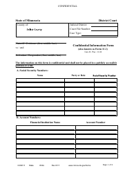 Document preview: Form CON111 (11.1) Confidential Information Form - Minnesota