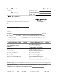 Document preview: Form FAM102 Financial Affidavit for Child Support - Minnesota