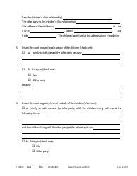 Form CHC203 Responsive Affidavit in Support of Establishing Child Custody and Parenting Time - Minnesota, Page 2
