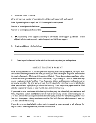 Form CHC104 Notice of Motion and Motion to Establish Custody and Parenting Time - Minnesota, Page 5