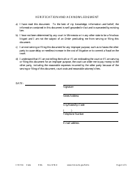 Form CHC104 Notice of Motion and Motion to Establish Custody and Parenting Time - Minnesota, Page 6