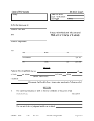 Document preview: Form CHC402 Responsive Notice of Motion and Motion for Change of Custody - Minnesota