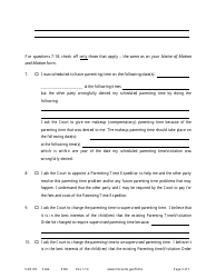 Form PAR103 Affidavit in Support of Motion for Parenting Time Assistance - Minnesota, Page 3