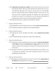 Form PAR202 Responsive Notice of Motion and Motion for Parenting Time Assistance - Minnesota, Page 2