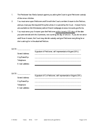 Form CHC602 Summons to Establish Third Party Custody - Minnesota, Page 2