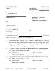 Document preview: Form PAR203 Affidavit in Support of Responsive Motion for Parenting Time Assistance - Minnesota