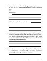 Form PAR203 Affidavit in Support of Responsive Motion for Parenting Time Assistance - Minnesota, Page 3