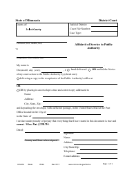 Document preview: Form DIV816 Affidavit of Service to Public Authority - Minnesota