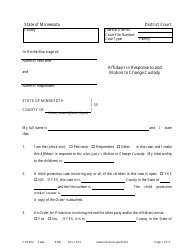 Document preview: Form CHC403 Affidavit in Response to and Motion to Change Custody - Minnesota