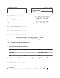 Document preview: Form CHC603 Petition for Third Party Custody - Minnesota