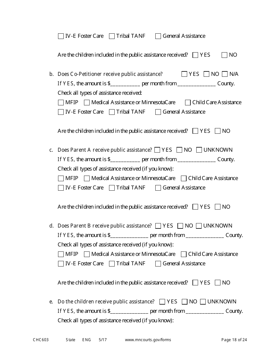 Form CHC603 Petition for Third Party Custody - Minnesota, Page 18