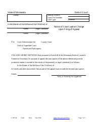 Document preview: Form CHP703 Notice of Case Caption Change Upon Filing of Appeal - Minnesota