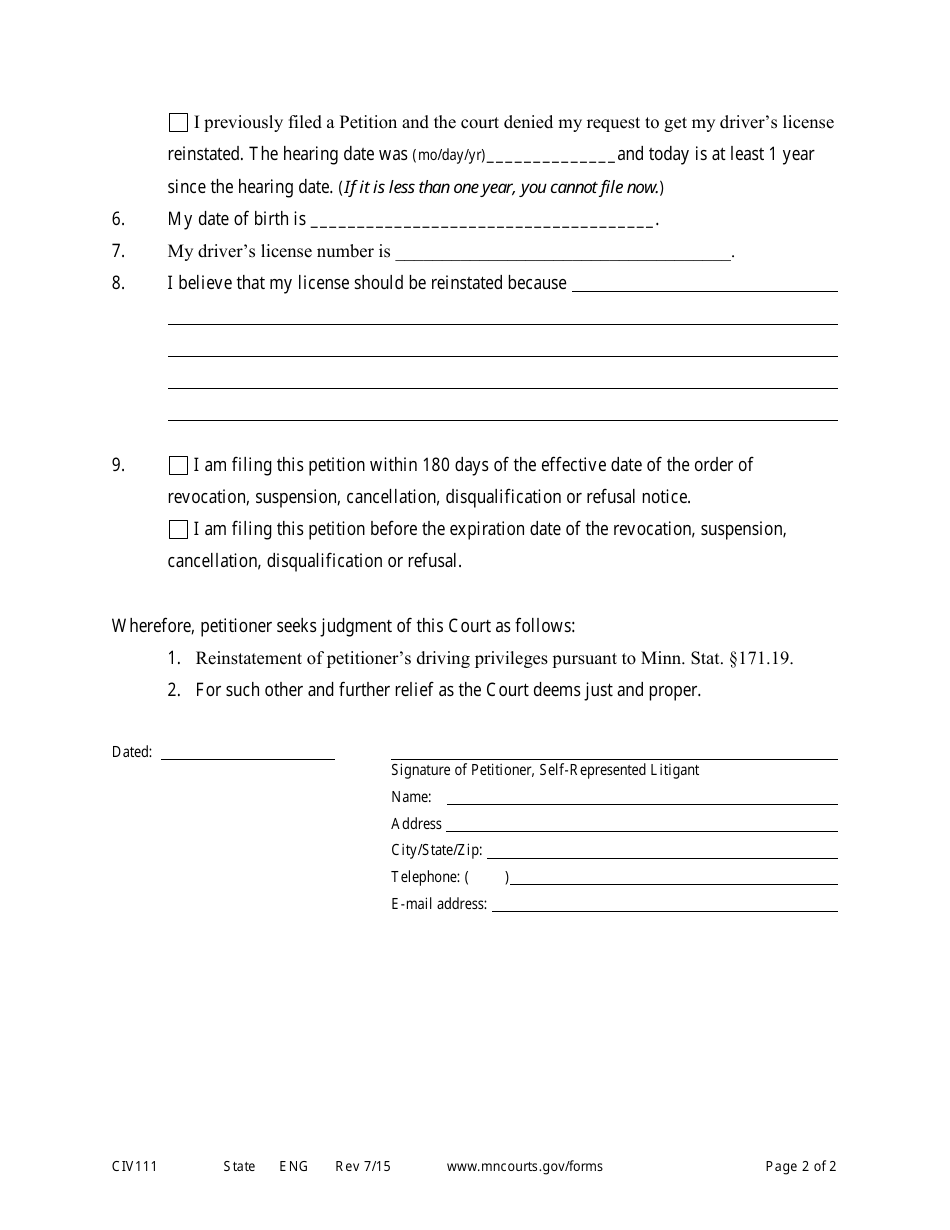 Form CIV111 - Fill Out, Sign Online and Download Printable PDF ...