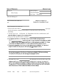 Document preview: Form DIV1403 Affidavit in Support of Motion for Contempt of Court - Minnesota