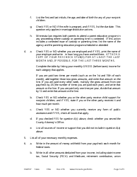 Instructions for Form FAM108 Parenting/Financial Disclosure Statement - Minnesota, Page 3