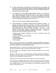 Instructions for Form FAM108 Parenting/Financial Disclosure Statement - Minnesota, Page 5
