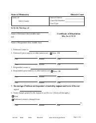 Form DIV103 Certificate of Dissolution - Minnesota