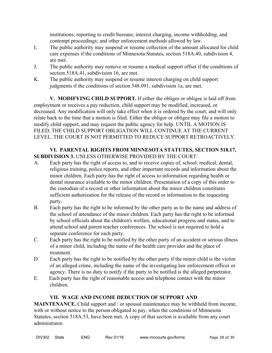 Form DIV302 Joint Petition, Agreement, and Judgment and Decree for Marriage Dissolution Without Children - Minnesota, Page 28