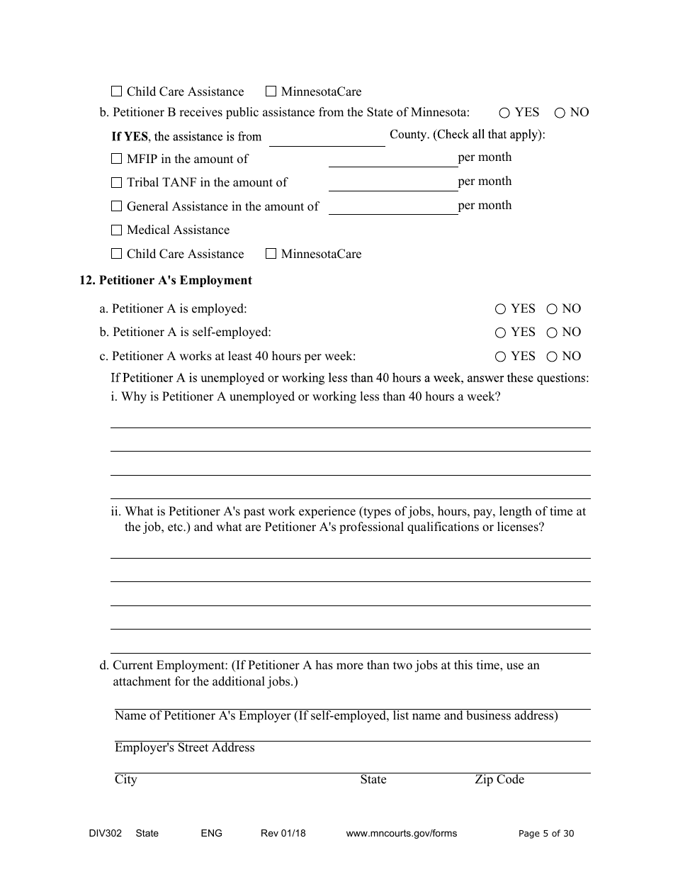 Form DIV302 Joint Petition, Agreement, and Judgment and Decree for Marriage Dissolution Without Children - Minnesota, Page 5
