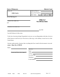 Document preview: Form DIV408 Affidavit of Non-military Status - Minnesota