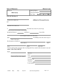 Document preview: Form DIV503 Affidavit of Personal Service - Minnesota