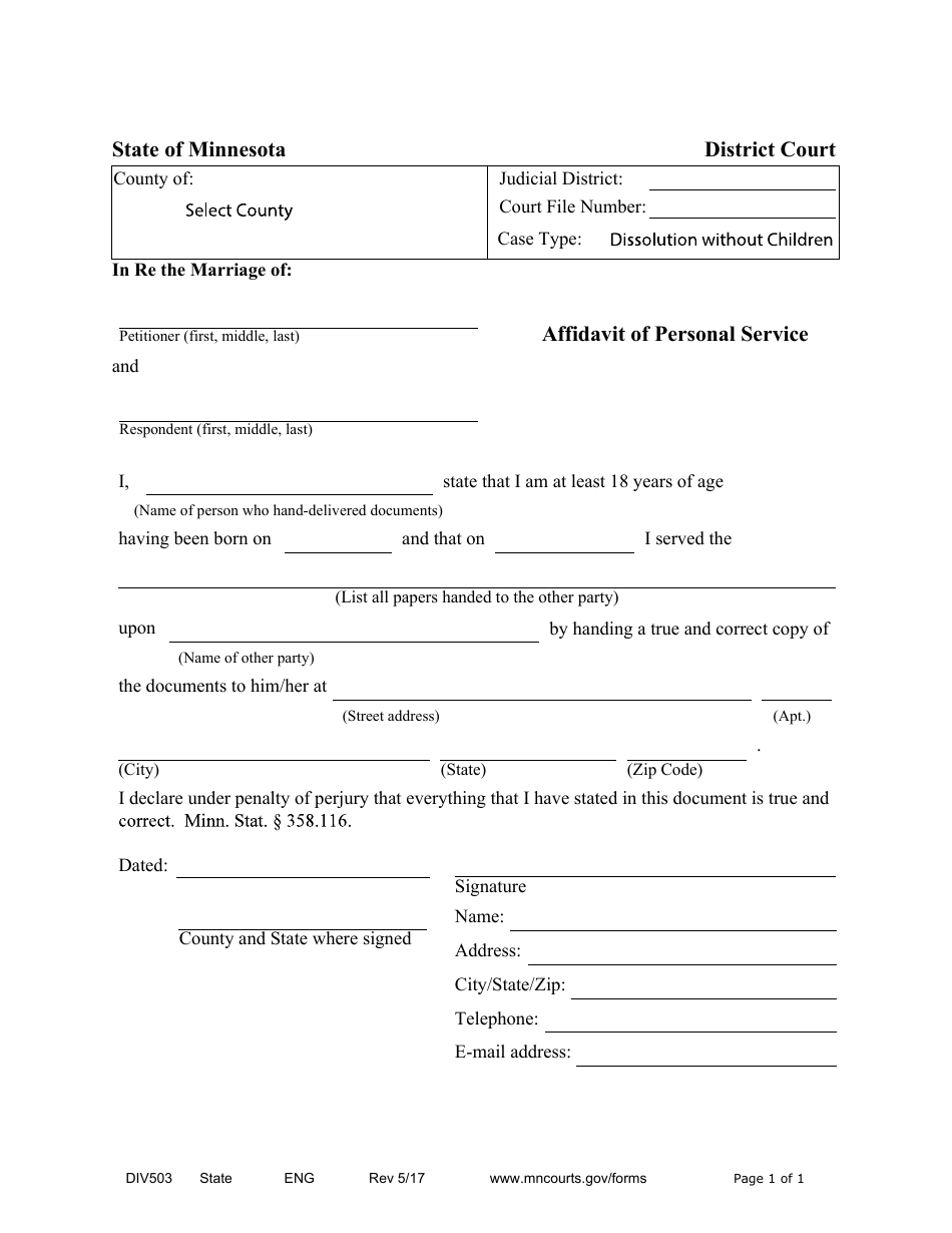 Form DIV503 - Fill Out, Sign Online and Download Fillable PDF ...