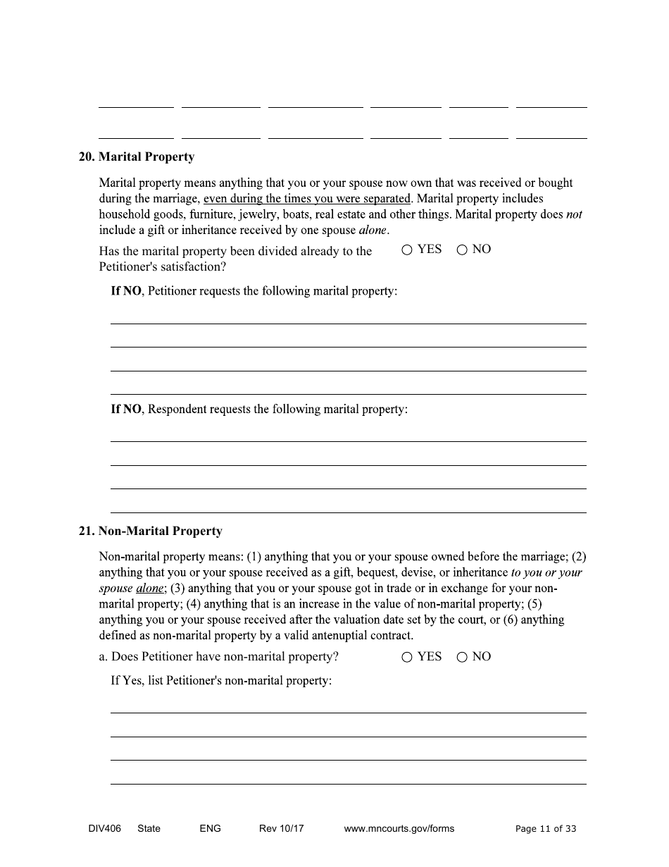 Form DIV406 Stipulated Findings of Fact, Conclusions of Law, Order for Judgment, Judgment and Decree - Minnesota, Page 11