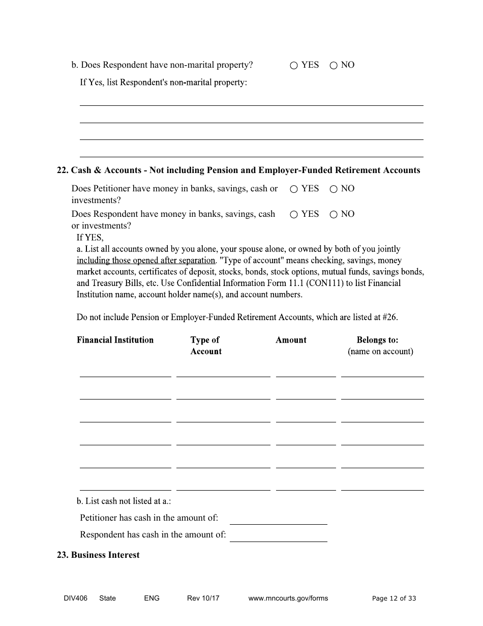 Form DIV406 Stipulated Findings of Fact, Conclusions of Law, Order for Judgment, Judgment and Decree - Minnesota, Page 12