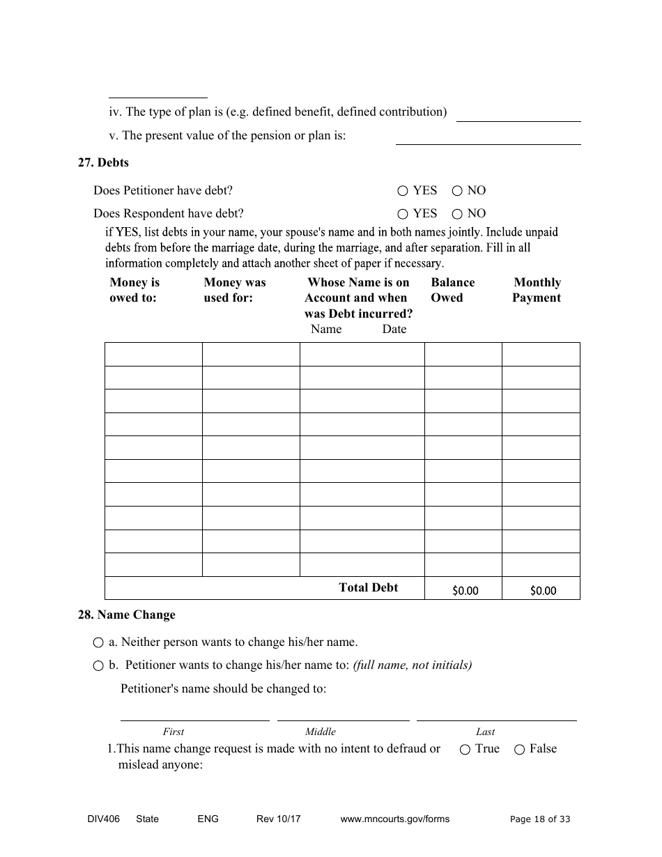 Form DIV406 Stipulated Findings of Fact, Conclusions of Law, Order for Judgment, Judgment and Decree - Minnesota, Page 18