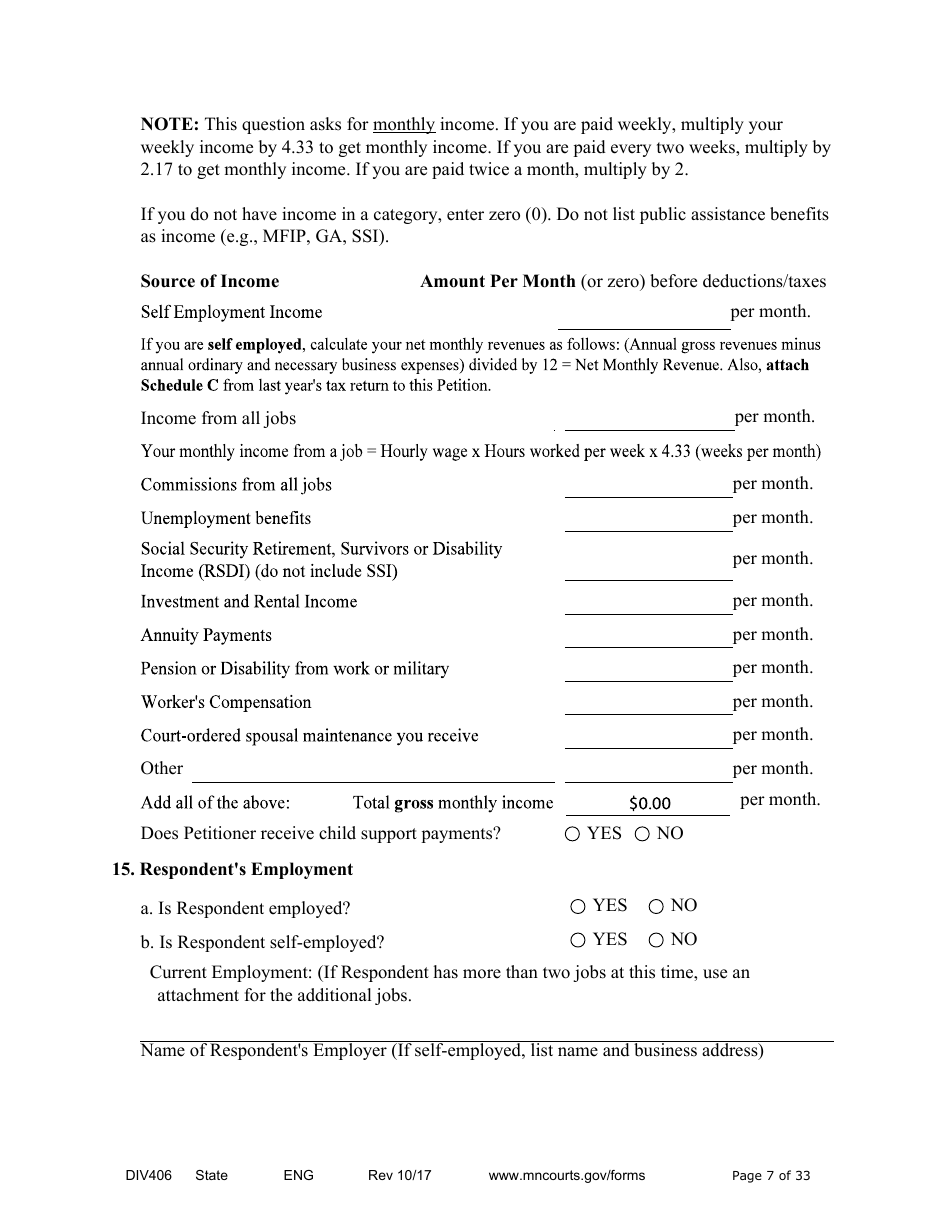 Form DIV406 Stipulated Findings of Fact, Conclusions of Law, Order for Judgment, Judgment and Decree - Minnesota, Page 7