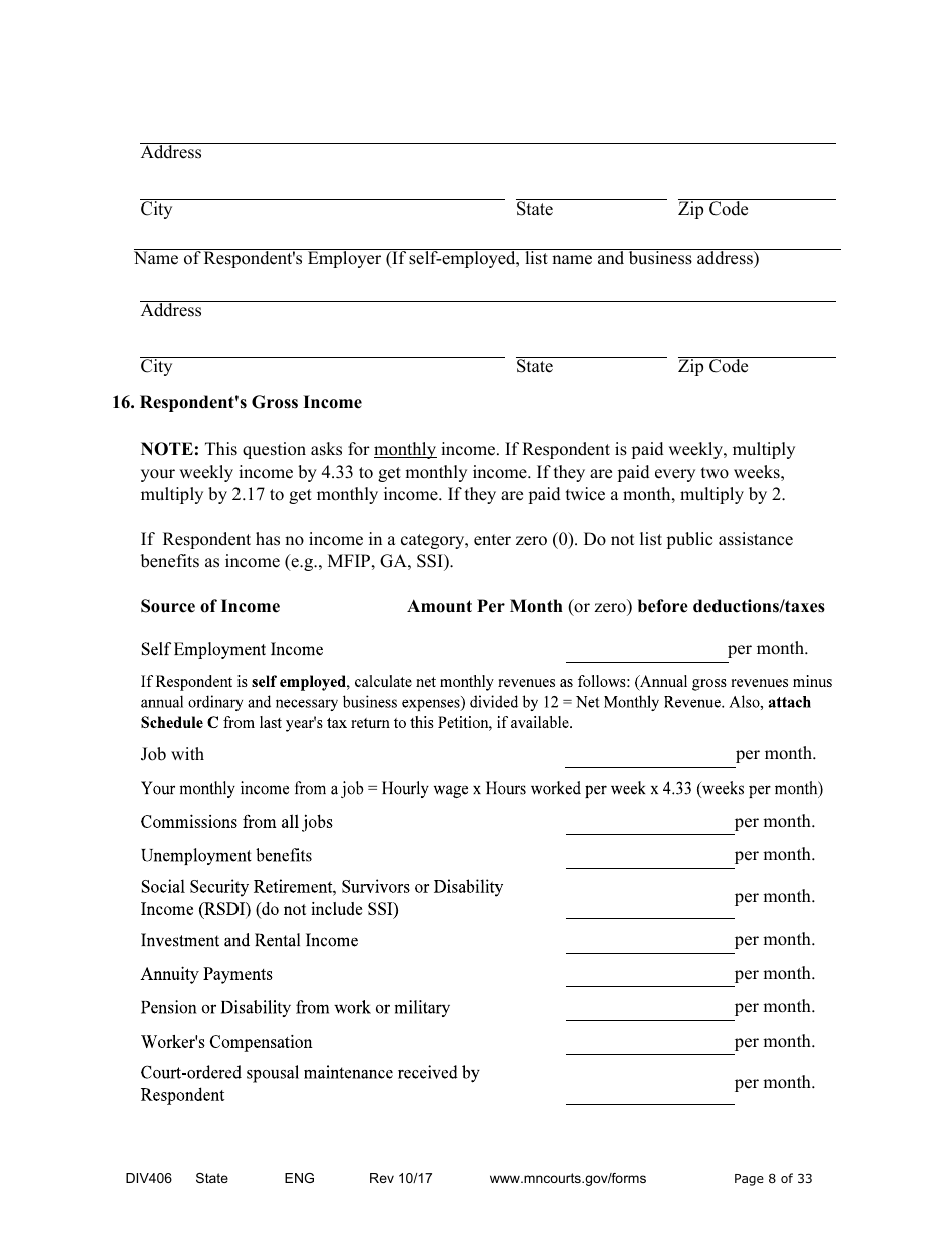 Form DIV406 Stipulated Findings of Fact, Conclusions of Law, Order for Judgment, Judgment and Decree - Minnesota, Page 8