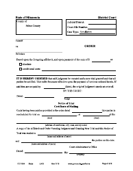 Form CCT504 Affidavit and Order Vacating Order for Judgment and Granting New Trial - Minnesota, Page 2