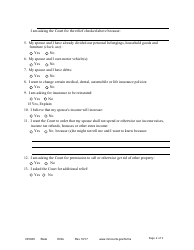 Form DIV603 Affidavit in Support of Motion for Temporary Relief Without Children - Minnesota, Page 2