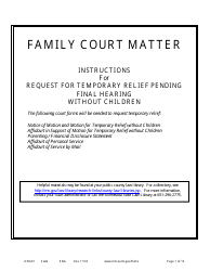 Document preview: Form DIV601 Instructions for Request for Temporary Relief Pending Final Hearing Without Children - Minnesota
