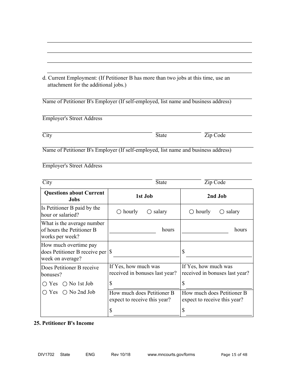 Form DIV1702 Joint Petition, Agreement, and Judgment and Decree for Marriage Dissolution With Children - Minnesota, Page 15