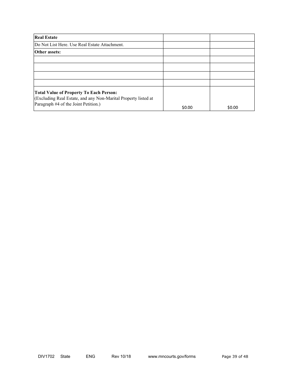 Form DIV1702 Joint Petition, Agreement, and Judgment and Decree for Marriage Dissolution With Children - Minnesota, Page 39