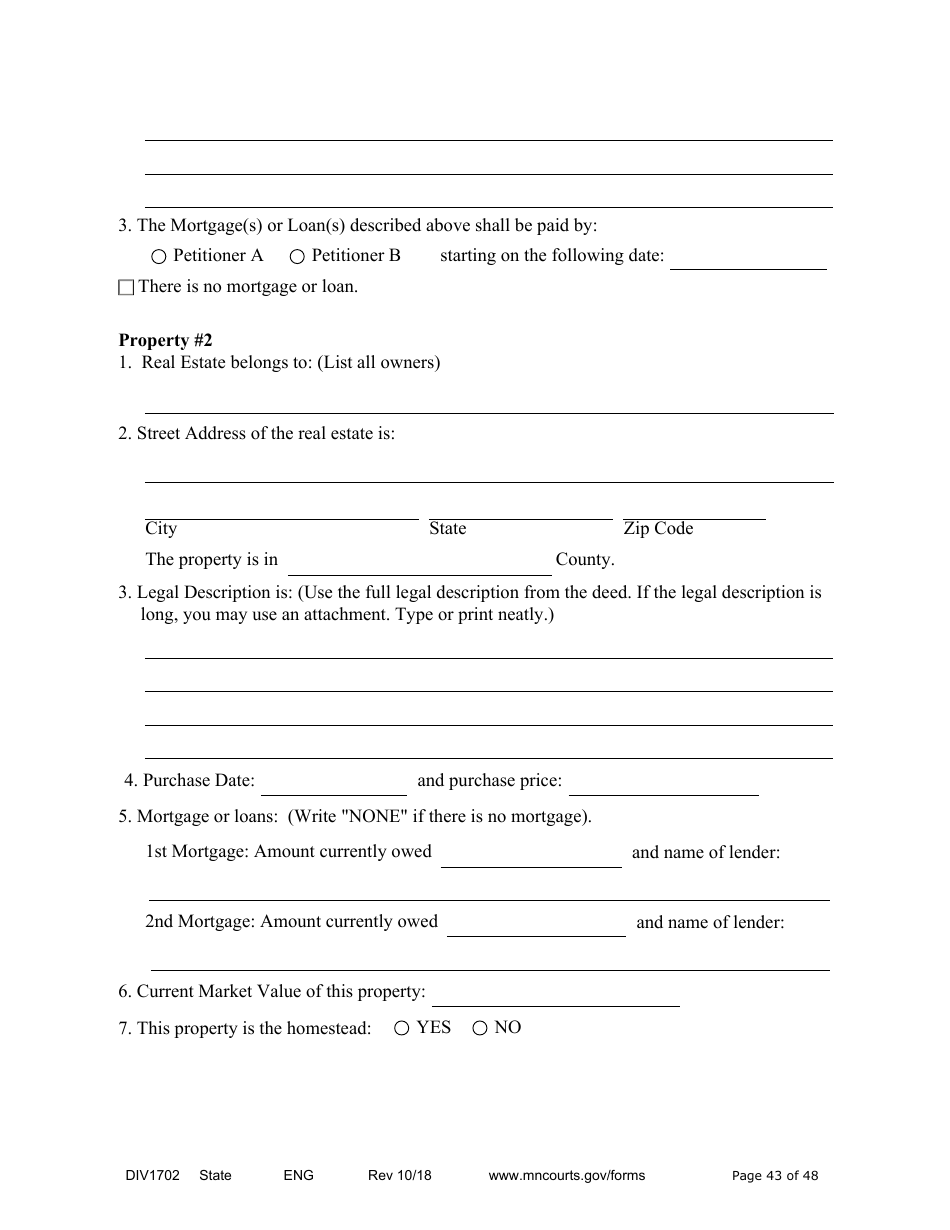 Form DIV1702 Joint Petition, Agreement, and Judgment and Decree for Marriage Dissolution With Children - Minnesota, Page 43
