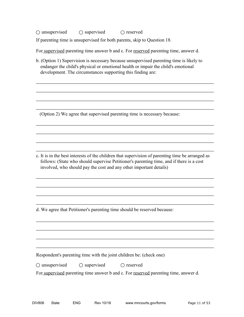 Form DIV806 Stipulated Findings of Fact, Conclusions of Law, Order for Judgment, Judgment and Decree - Minnesota, Page 11