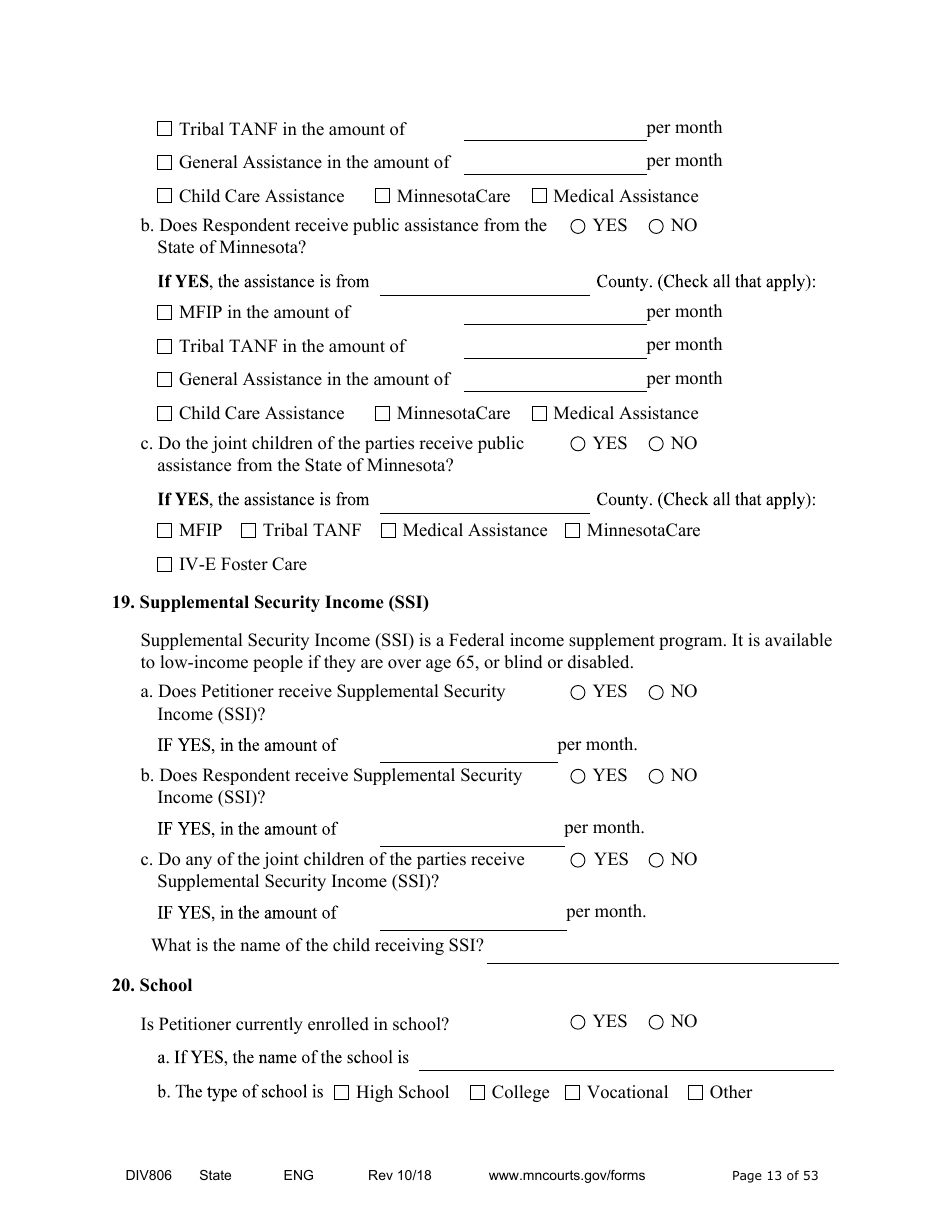 Form DIV806 Stipulated Findings of Fact, Conclusions of Law, Order for Judgment, Judgment and Decree - Minnesota, Page 13
