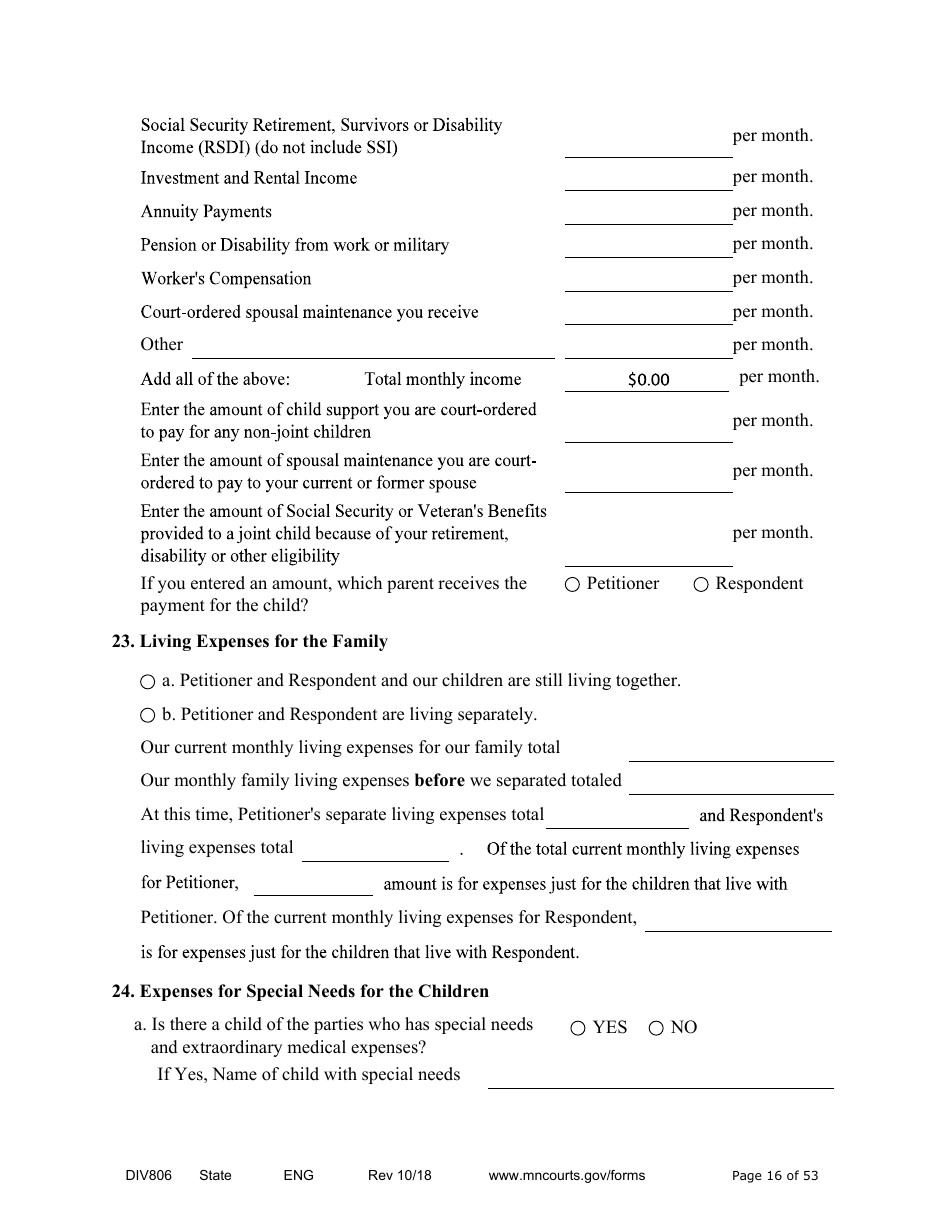 Form DIV806 Stipulated Findings of Fact, Conclusions of Law, Order for Judgment, Judgment and Decree - Minnesota, Page 16