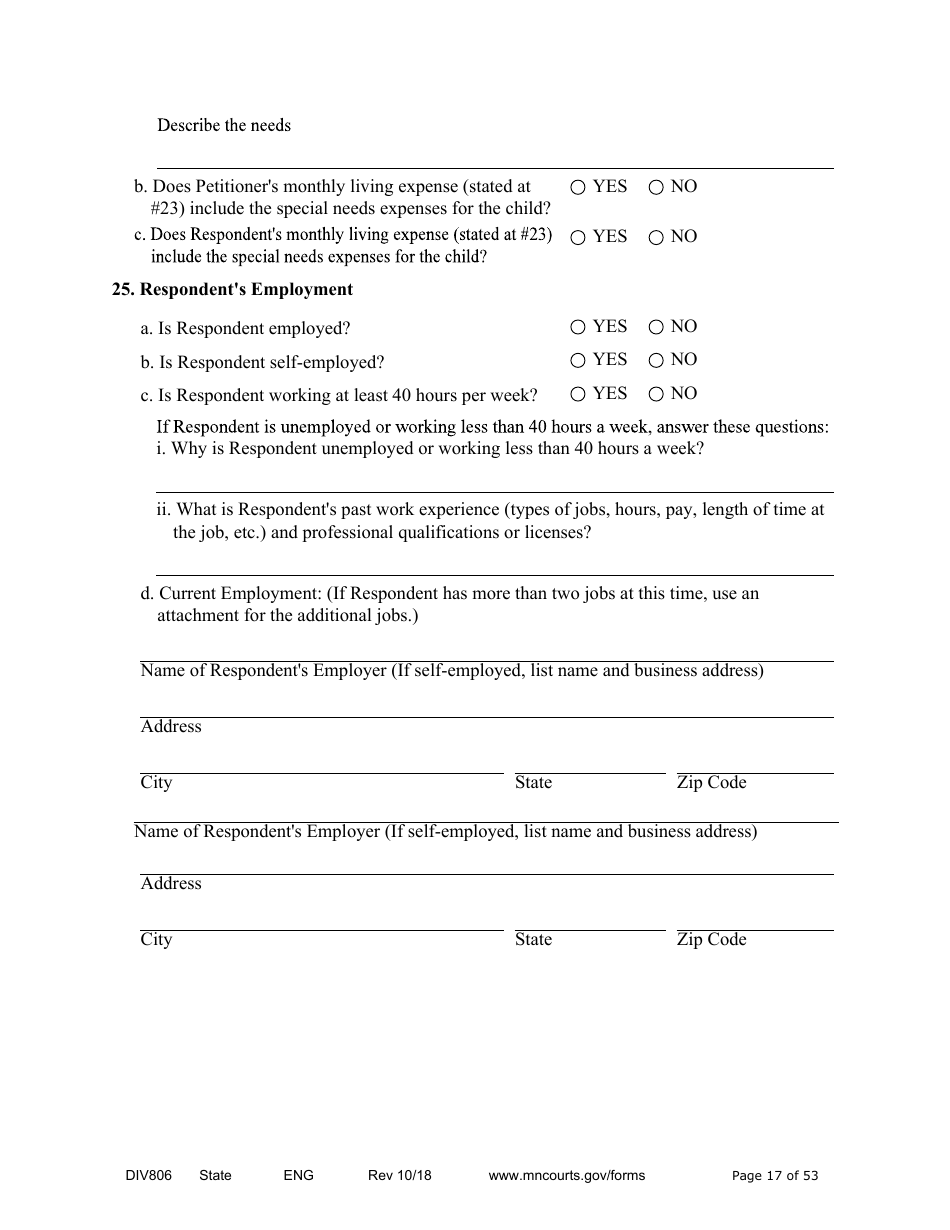 Form DIV806 Stipulated Findings of Fact, Conclusions of Law, Order for Judgment, Judgment and Decree - Minnesota, Page 17