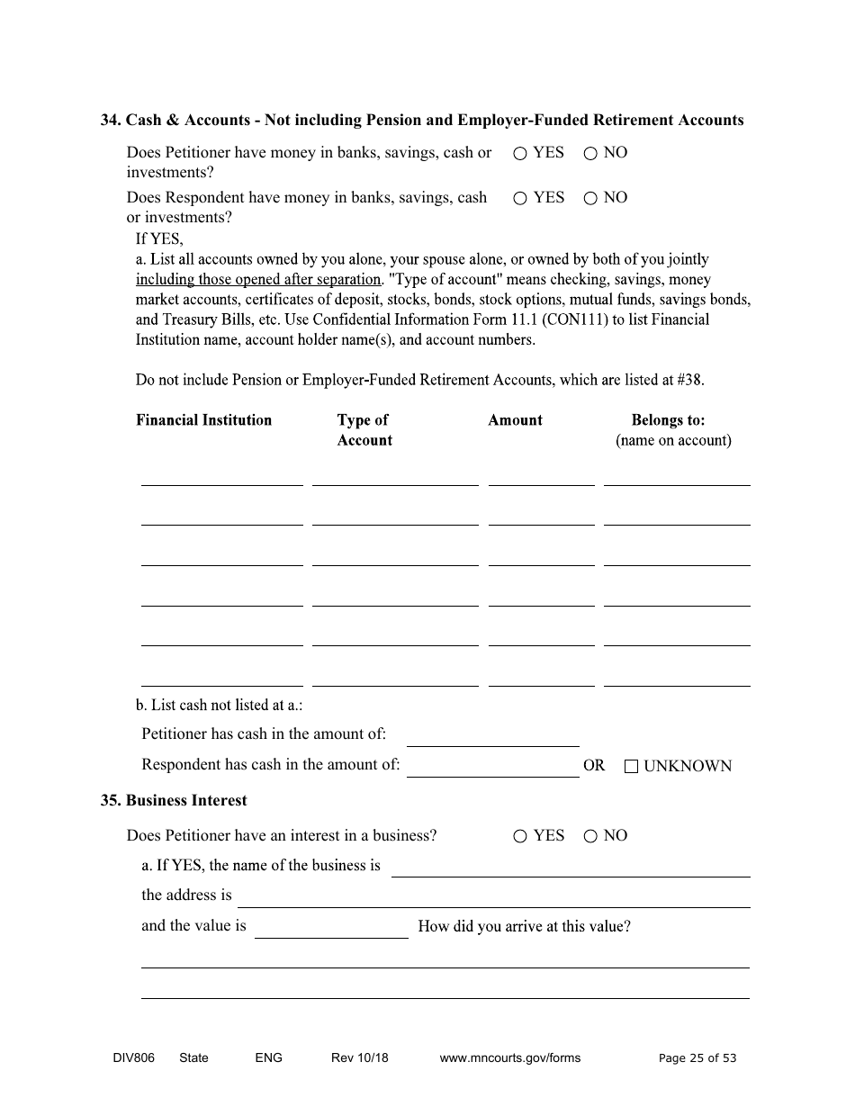 Form DIV806 Stipulated Findings of Fact, Conclusions of Law, Order for Judgment, Judgment and Decree - Minnesota, Page 25